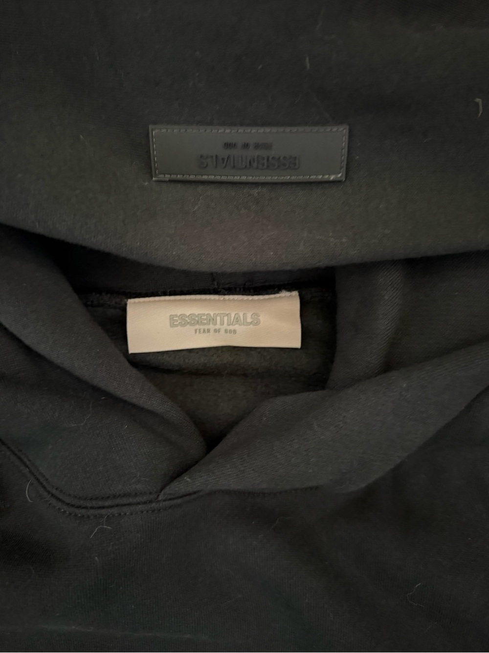 Essentials Black Pullover Hoodie with Chest Logo - Picture 5 of 8